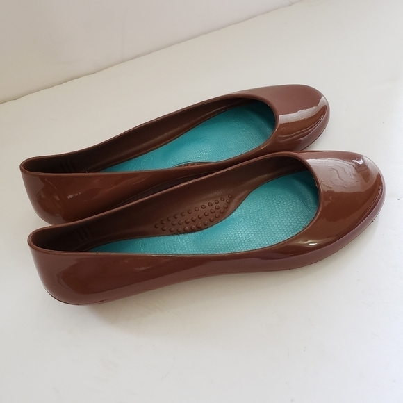 Oka B Brown Jelly Round Toe Ballet Flats Slip On Size 7 EUC - Picture 3 of 9
